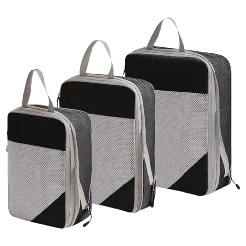Zestivra Cubo de embalaje de compresión, impermeable, para viajes, organizador portátil, almacenamiento de ropa para avión, mochila, Dorm, camping, negocios, cruceros, universidad
