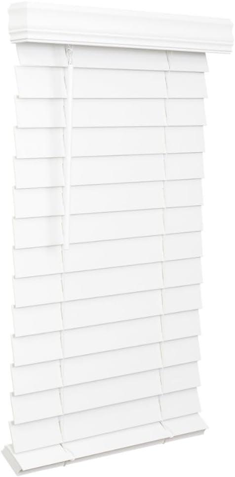 (Similar item) LOTUS & WINDOWARE 2.5-inch Cordless Faux Wood Blind, Plantation Style, 39\" Wide x 96\" Long, Smooth, Bright White – for Living Room, Bedroom, Interior Door Windows 39\"W x 96\"H Bright White