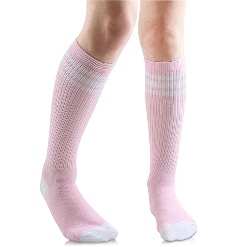 juDanzy 2 Pack of Baby, Toddler and Kids Knee High Tube Socks for Boys and Girls with Grips2