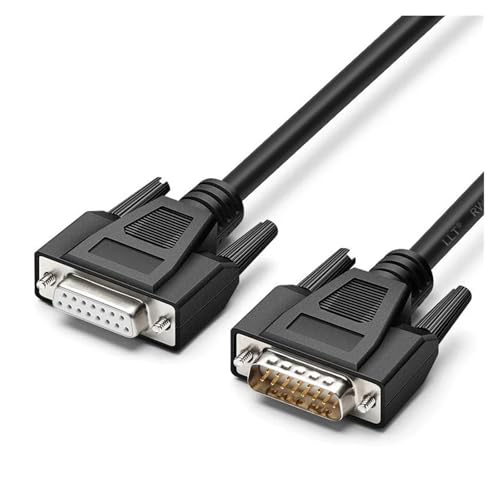 DB15 Male to Female Custom Industrial Grade Cable Pure Copper Parallel 15 Pin Serial Extension Cable 2 Rows Pinout 1m 5m 10m 30m(Male to Female,1M)