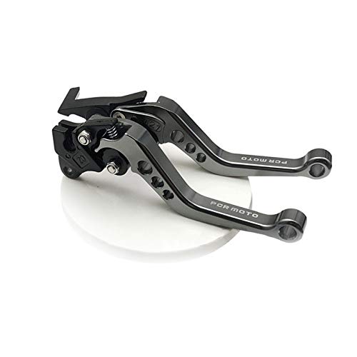 Houkiper Poignée de Frein de Levier de Frein d'embrayage Moto Universelle en Alliage pour Moto, 2 Pièces (Gauche + Droite) (Noir) Cover