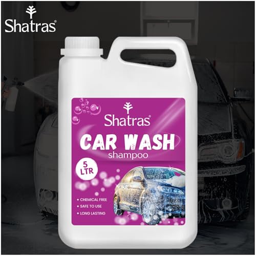 Image of Shatras Car Wash Shampoo - High Foam Car Cleaning Liquid | pH Neutral Formula | Scratch-Free Wash | Deep Cleaning & Extra Shine | Suitable for All Vehicles - 5L (PINK)