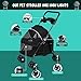 Tazauue 4 Wheels Cat Dog Stroller, One-Click Foldable PetStroller with Cup Holder, Breathable & Visible Mesh, Lightweight Travel Carrier for Medium Small Pets Outdoor Walk 1 Set