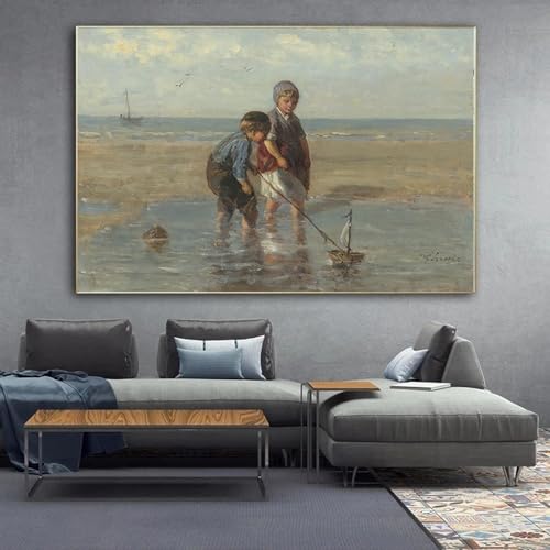 Peinture sur toile voilier jouet KEBIA impression d'art premium 40x60