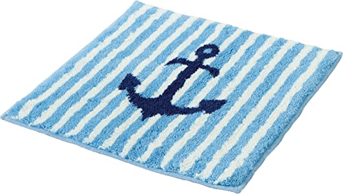 Erwin Müller WC-Vorlage, WC-Matte ohne Ausschnitt maritim Lefkada hellblau Größe 50x50 cm -...