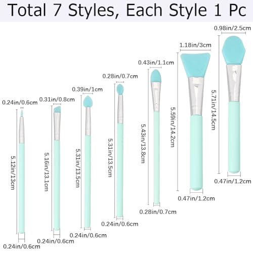 GORGECRAFT 7Pcs Green Silicone Brush Applicator Kit for DIY Face & Body Products