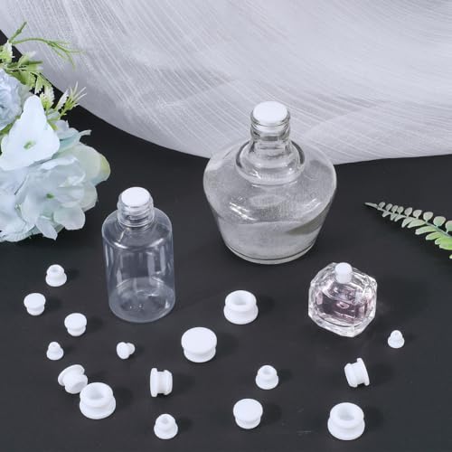 GORGECRAFT 24PCS 4 Sizes Silicone Stoppers for Salt and Pepper Shakers 5/8/11/15mm White Salt Plug Stopper Replacement Bottle Caps Reusable Round End Cap Corks for Bottles Pipes Pots - Image 4