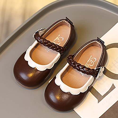 Children Shoes Flat Kids Beautiful Children Leather Girls Princess Dress Shoes Toddler Girl Shoes Light (Brown, 3-3.5 Years)3