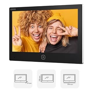 Interphone vidéo Eura VDP-49A3-2TY TUYA, Wi-FI, AHD, RFID, Station météo, écran Couleur 7 Pouces, Deux Fils, Noir