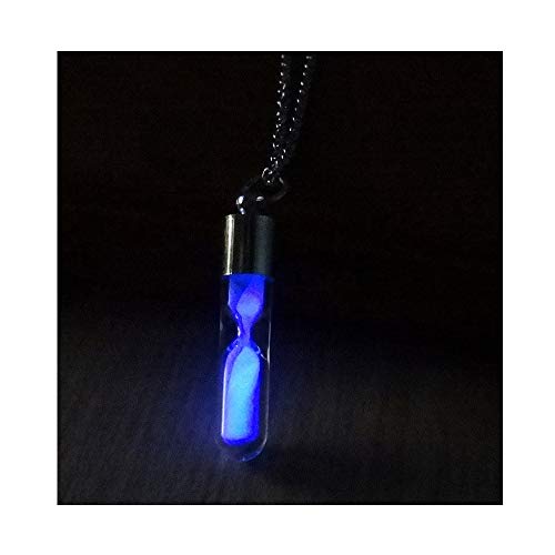 Preisvergleich Produktbild NWQEWDG Leuchtende Halskette Sanduhr Gliederkette Anhänger Halsketten Ketten Sanduhr Kette Halskette Sanduhr Halskette Glas Anhänger Halskette Silber Kette Glowing Schmuck