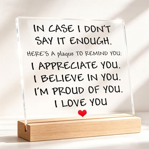 KAAYEE Gift for Her from Husband Acrylic Plaque Gifts for Him from Wife Girlfriend on Wedding Anniversary Birthday Valentines Day Christmas Romantic I Love You Presents for Boyfriend Couple