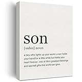 LEXSIVO Son Definition Print Canvas Wall Art Home Office Decor Modern Son Quote Painting 12x15 Canvas Poster Framed Ready to Hang Artwork