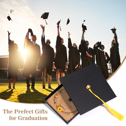 Boiveco Graduation Gifts 2026 for Her Him, Class of 2026 Graduation Bracelets with Unique Cap Gift Box, Inspirational Keepsake for Women Men Middle High School University College Graduates — view 2