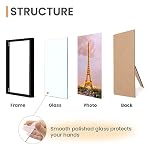 upsimples 5x7 Picture Frame Set of 3, Made of High Definition Glass for 5 x 7 Black Frames, Wall and Tabletop Display Thin Border Photo Frame for Home Décor - Image 3