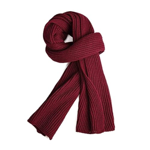 Image of NiCoLa Red Scarf Burgundy Scarf Women Men'S Chunky Scarf Women Warm Knit Burgundy Scarf Pure Color Red Scarves Large Soft Chunky Thick Scarves Knit Warm Fleece Scarf
