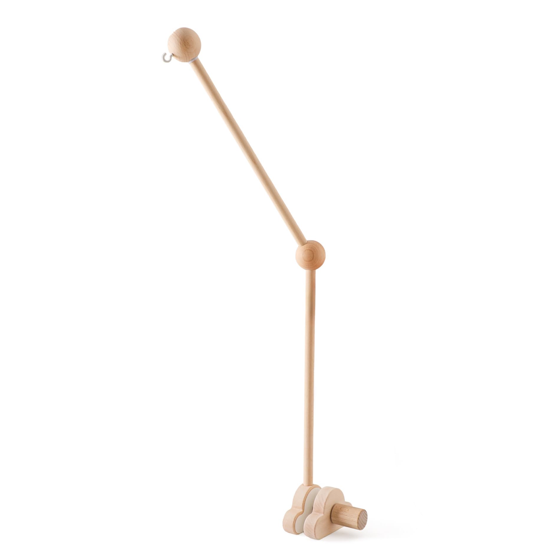 Cot Mobile Arm 27.17inch Wooden Cloud Design Detachable Baby Mobile Hanger Height Adjustable Cute Crib Arm for Bed Bell Wind Chimes Baby Hanger