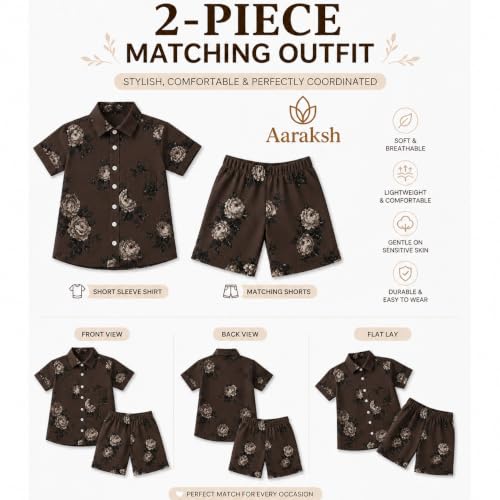 Image of Boys Shirt & Shorts Co-ord Set Kids Regular Wear Clothes Outfit