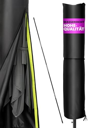 Menz Sonnenschirm Schutzhülle für 2 bis 5 m – 420D Oxford-Stoff Ampelschirm Schutzhülle, Wasserdicht, UV-beständig, Winddicht, Abdeckung für Garten, Schwarz