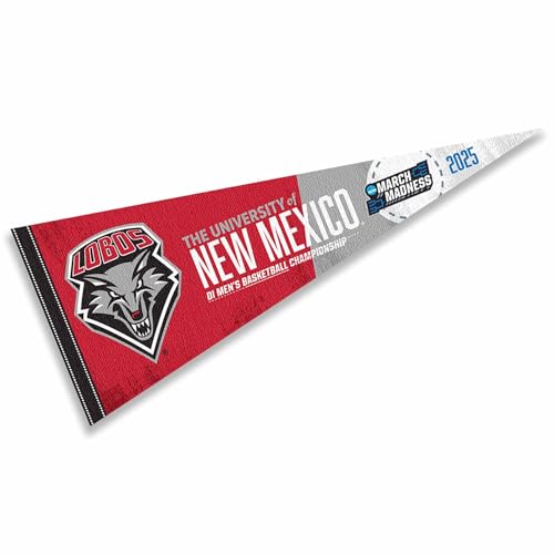 College Flags & Banners Co. New Mexico Lobos 2025 March Basketball Madness Pennant Flag