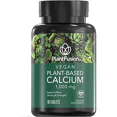 PlantFusion Vegan Calcium, Premium Plant Based Calcium (1000mg) Sourced from Icelandic Red Algae, Plus Magnesium, D3, K2, and Boron, 90 Vegan Tablets Cover