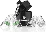 Senner MusicPro - Gehörschutz Ohrstöpsel für Konzert, Festival, Musik und Disco, mit Alubehälter, grün/transparent