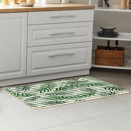 Tapetes de cocina para evitar resbalones VAPOKF con diseño botánico 7