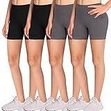 DALIGIRL Volleyball Bike Shorts for Girls - 4 Packs Spandex Compression Shorts with Pockets for Kids