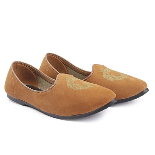 Image of YUVRATO BAXI Men's Suede Material Fashionable Casual Punjabi Jutti, Nagra and Mojari