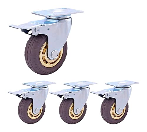 Roulettes pivotantes en caoutchouc de 3 pouces robustes et silencieuses