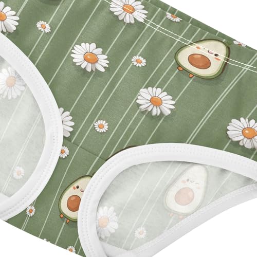 Wusikd Avocados Daisy Girls' Underwear Cotton Girls Briefs Soft Toddler Underwear 2T4