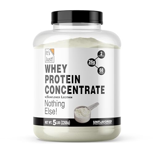 Its Just! - 100% Whey Protein Concentrate Made in USA Premium WPC-80 No Added Flavors or Artificial Sweeteners (5 Pound Unflavored)