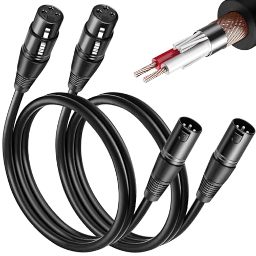 MOYAC 2Pcs Cable de Micrófono XLR 5M, Canon Macho...