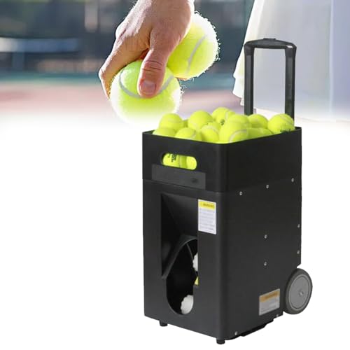 Tragbare Tennisballmaschine - Automatischer Launcher mit 50-Ball-Kapazität, vorprogrammierte & benutzerdefinierte Bohrer, kompletter Trainingsmodus für Anfänger, ideal für Soloübungen