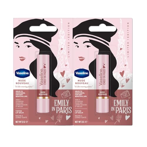 Vaseline x Emily in Paris Nude Nouveau | Bálsamo Labial Hidratante Barra | Edición Limitada | (Lote de 2 Nude Nouveau)