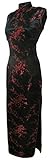 7Fairy Women's Bodycon Black/Red Keyhole Long Chinese Dress Cheongsam Size 6 US