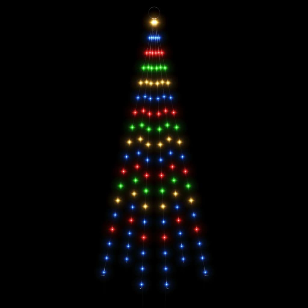 LED-Weihnachtsbaum für Fahnenmast, Mehrfarbig 108 LEDs, 180 cm Hoch, 8 Lichteffekte, Outdoor Weihnachtsbeleuchtung für Garten und Terrasse, Einfache Montage