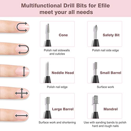Misiki Elektrische Nagelfräser Professionell Maniküre Pediküre Nagelfeile USB Elektrisches Maniküre Pediküre Set mit 6… – Bild 7
