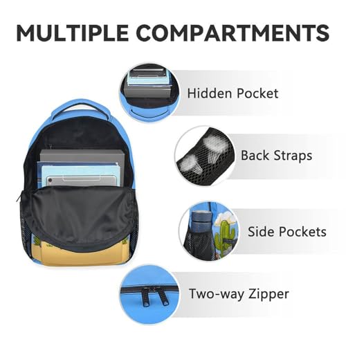 Personalized Boys Backpack with Lunch Box - Set of 3 Dinosaur School Backpacks Matching Combo - Lightweight Light Blue Bookbag and Pencil Case Bundle3