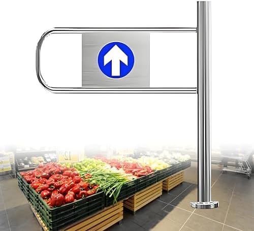 Automatic Closing Metal Swing Gate - One-Way Traffic Door for Supermarkets, Secure Built-in Spring Safety Access, Easy Installation, 100x100cm, Durable and Reliable