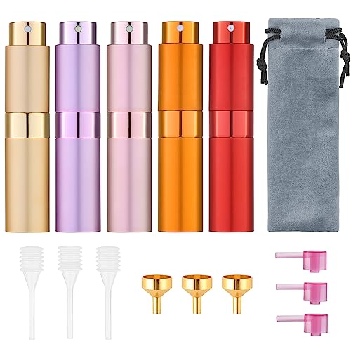 Tekson 5PCS Travel Perfume Bottle Refillable 8ml Atomizer
