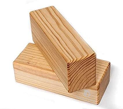 solid Wood Handstand Block, Support Brick to Deepen Poses, Improve Strength and Flexibility, Great for Yoga, Workout, Fitness & Gym pack of 2