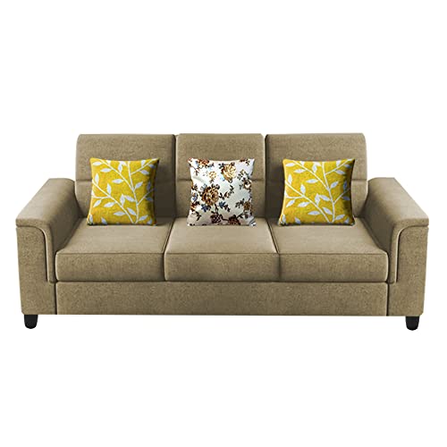 Image of Casaliving Nancy 3 Seater Sofa Set for Living Room | Colour - Cream