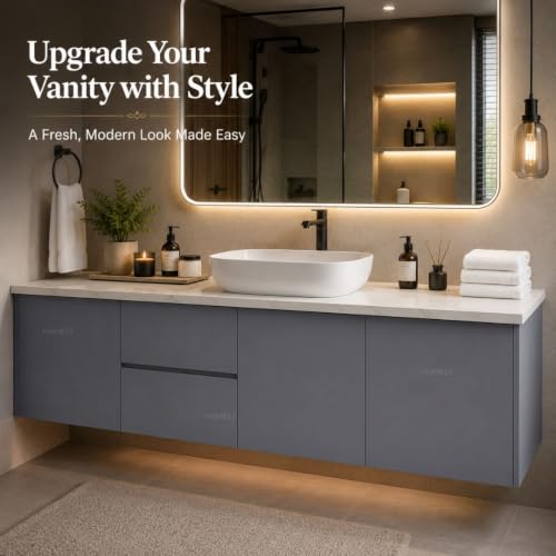 Image of HOME13 Grey Matte Wallpaper Self Adhesive Vinyl Decorative Waterproof Removable Wall Paper for Cabinet Kitchen Applinces Bedroom Table top(20x100 Inch)