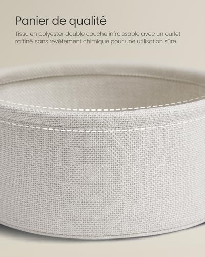 Table Basse Ronde Rangement Tissu 45 cm VASAGLE