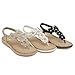 ulogu Black Thong Flat Sandals Women Comfortable Dressy Cute Summer Shoes T-strap Ladies Beach Flip Flop Flower Rhinestone Vacation Fashion Casual Sandalias Para Mujer elegantes De Verano Size 7.5