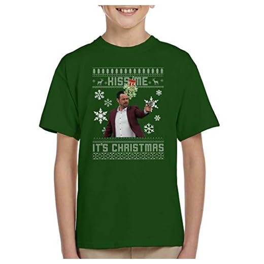 Danny Dyer Shooter Kiss Me Its Christmas stickat mönster barn t-shirt