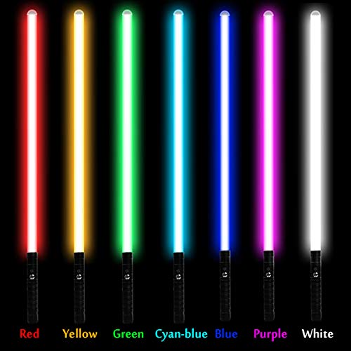 Sabre de luz RGB 80cm Mini sabre de luz com alça de metal, sabre de LED com 7 cores pode mudar o som