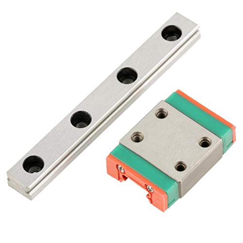 Mini Linearführung, LWL7B Metall Linearschienenführung mit Gleitblock, Linearschienenführung mit 7 mm Breite, Linearer Schienenblock für 3D-Drucker und CNC-Maschine, LWL7B (55MM)