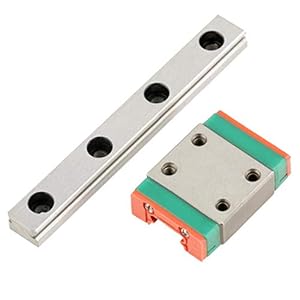 Mini Linearführung, LWL7B Metall Linearschienenführung mit Gleitblock, Linearschienenführung mit 7 mm Breite, Linearer Schienenblock für 3D-Drucker und CNC-Maschine, LWL7B (55MM)