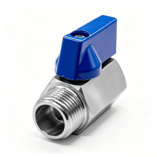Image of Beduan 1 /2 NPT Mini Ball Valve 304 Stainless Steel Female x Male NPT Thread Shut-Off Valve(Pack of 2)